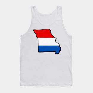 Red, White, and Blue Missouri Outline Tank Top